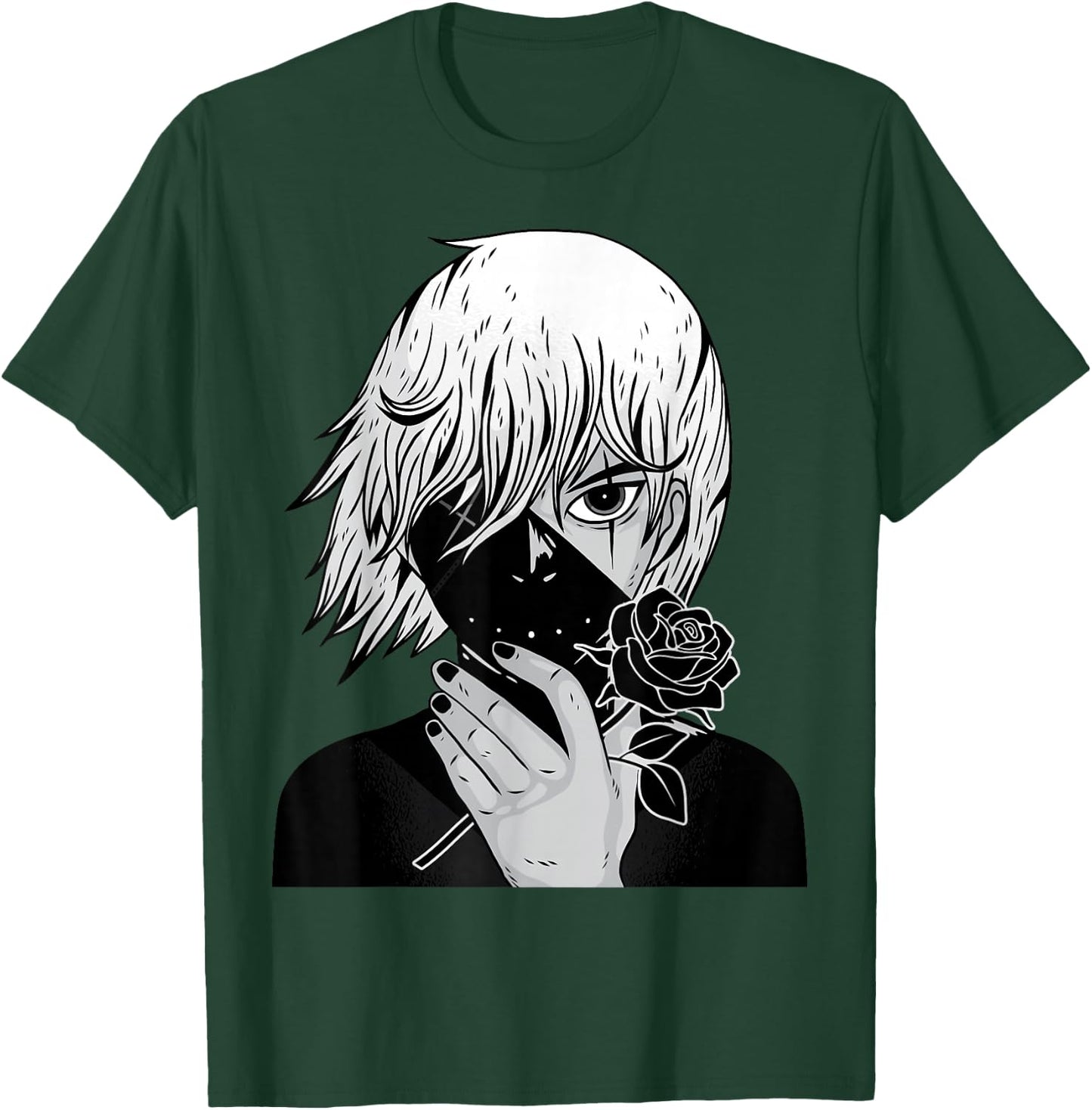 Alt Aesthetic - Black Roses - Manga - Anime - Vaporwave T-Shirt - T-Shirt | Forest
