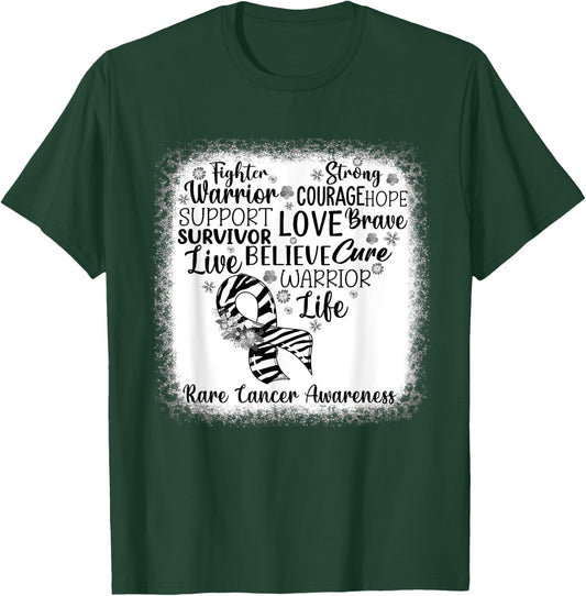 Fighter Warrior Faith Cure Zebra Rare Cancer Awareness T-Shirt - T-Shirt | Forest