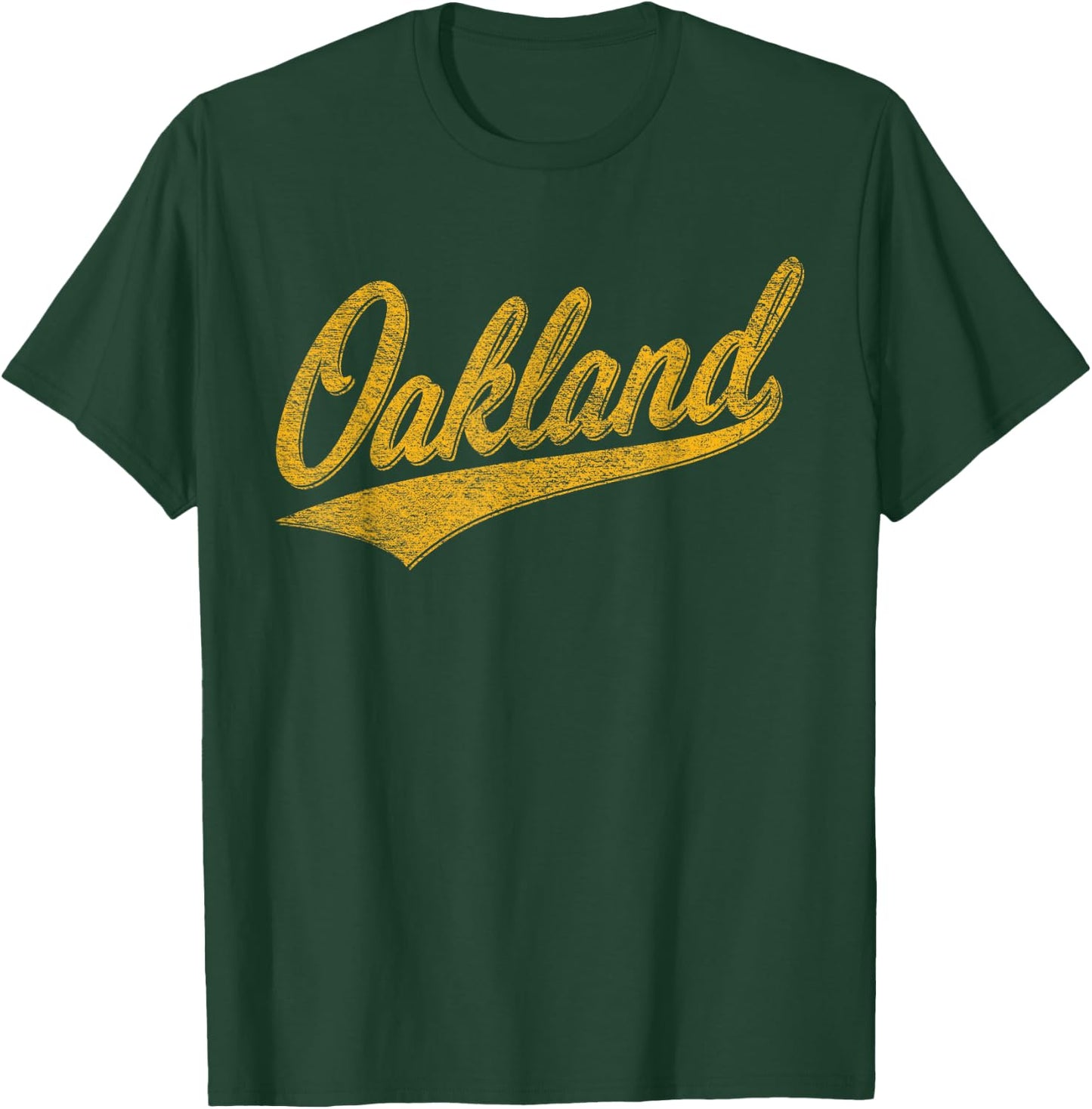 Oakland California Varsity Script Classic Sport Jersey Style T-Shirt - T-Shirt | Forest