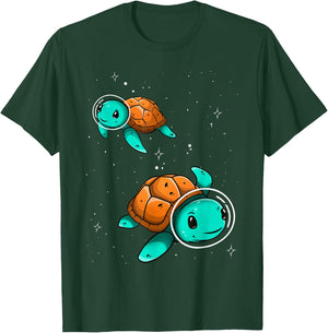 Space Turtles Astronaut Galaxy Funny Cute Design T-Shirt - T-Shirt | Forest