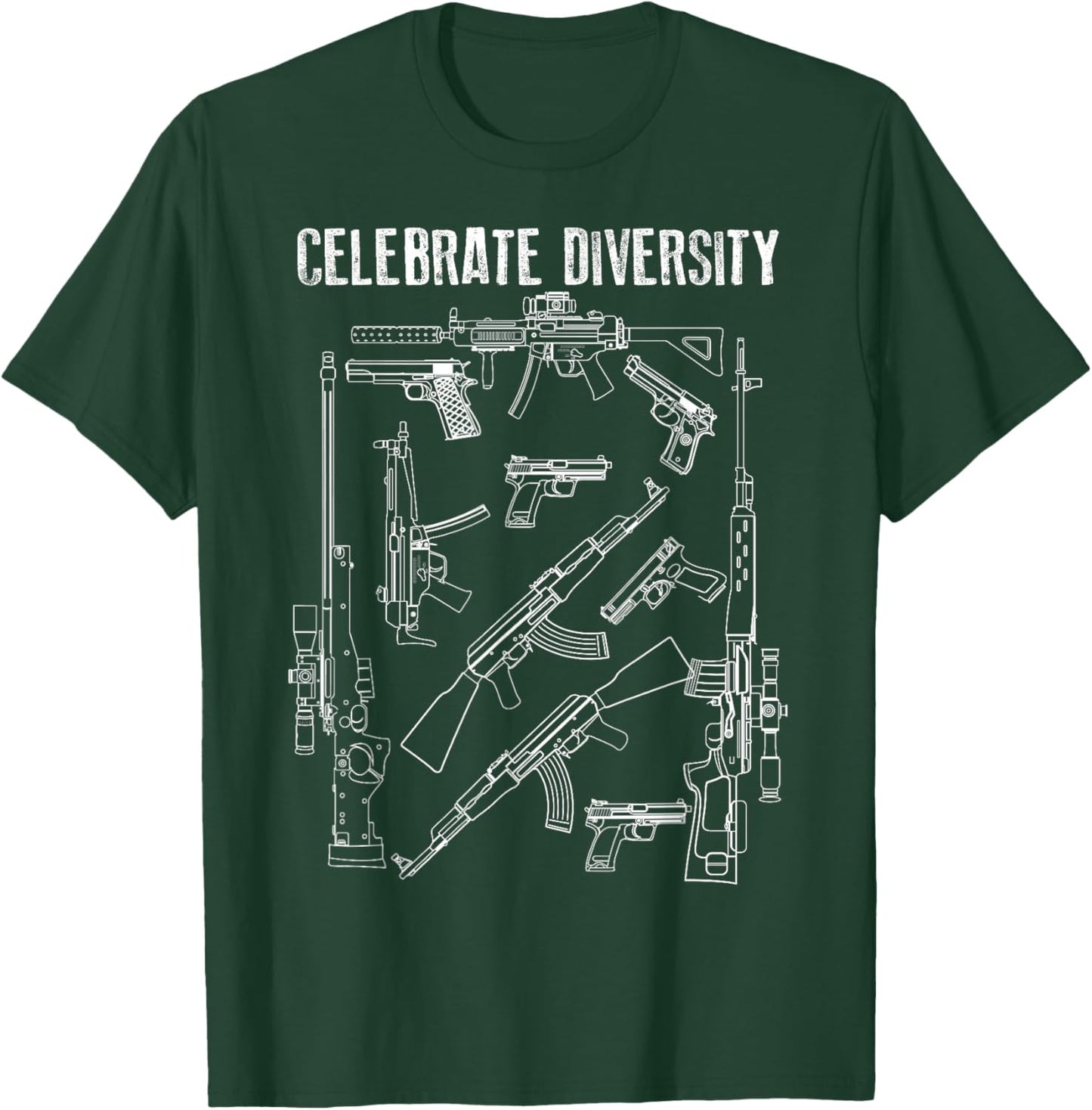 Celebrate Diversity | Cute Black Firearm Owners Funny Gift T-Shirt - T-Shirt | Forest