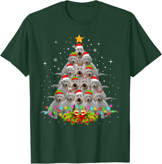 Goldendoodle Dog Tree Christmas Sweater Xmas Pet Dogs Gifts Women Kids T-Shirt - T-Shirt | Forest