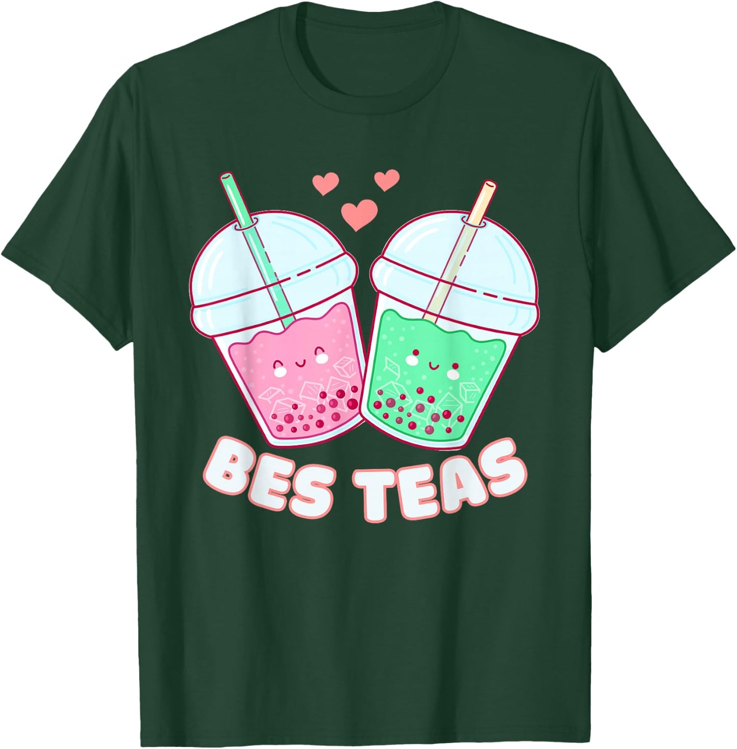 Bes Teas Cute Bestie Bubble Tea Boba Best Friends T-Shirt - T-Shirt | Forest