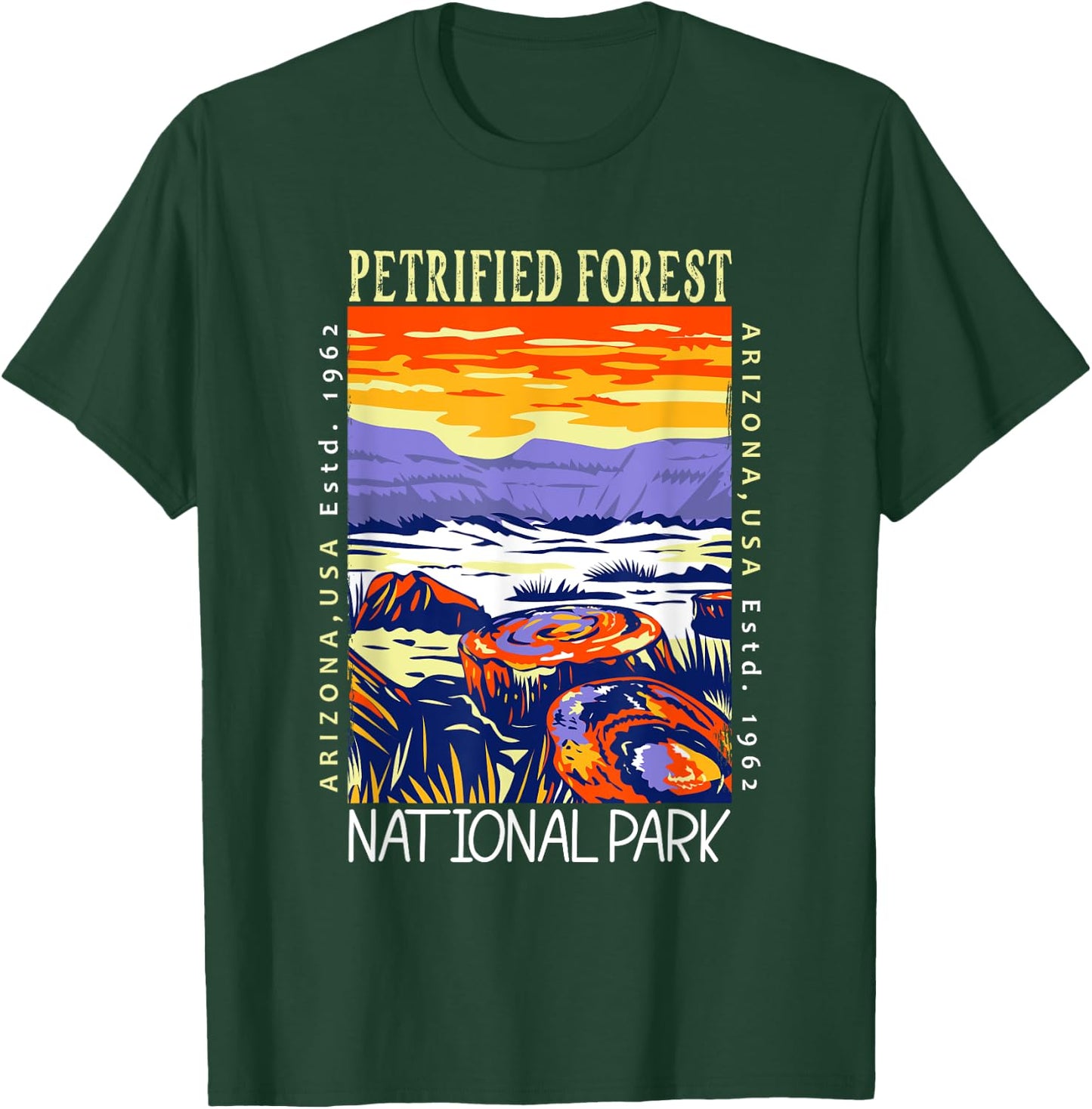 Petrified Forest National Park Arizona Distressed Vintage T-Shirt - T-Shirt | Forest