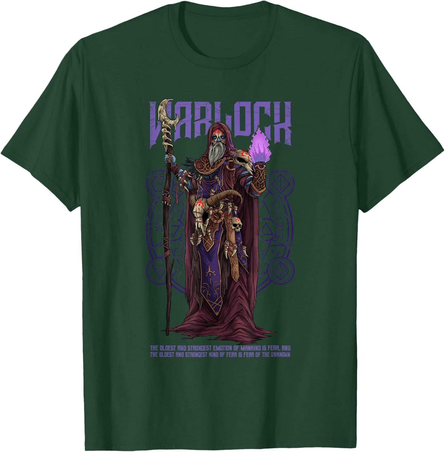 Warlock Unknown Player Character Role Playing Game Funny RPG T-Shirt - T-Shirt | Forest