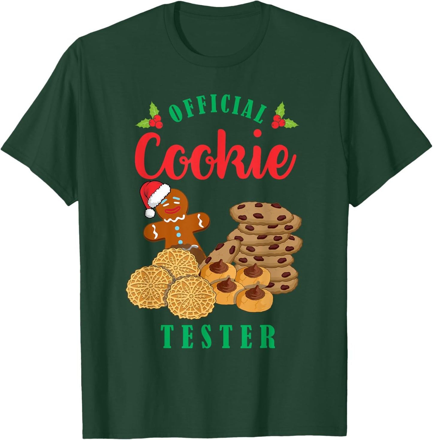 Official Cookie Taster Christmas Cookies Exchange Baker Gift T-Shirt - T-Shirt | Forest