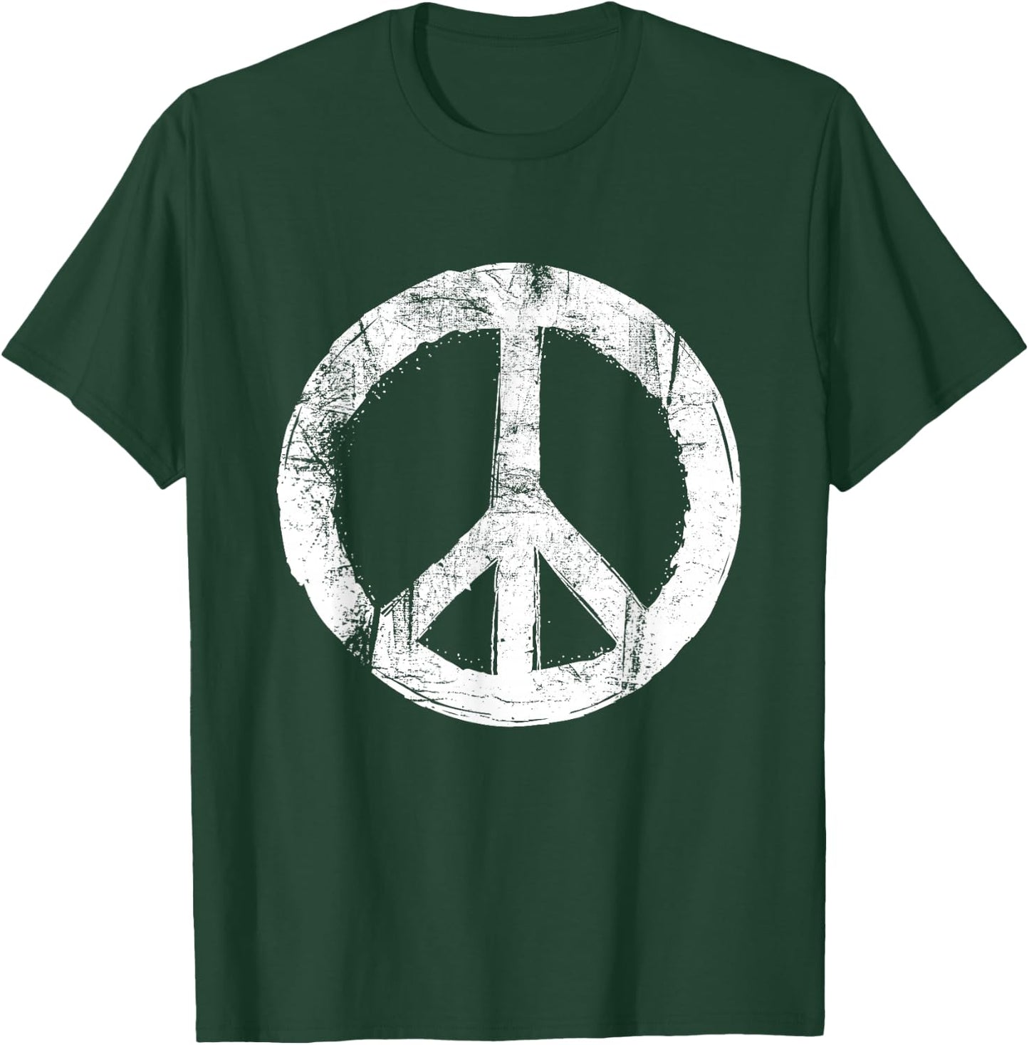 Retro Vintage Distressed Design Peace Sign T-Shirt - T-Shirt | Forest