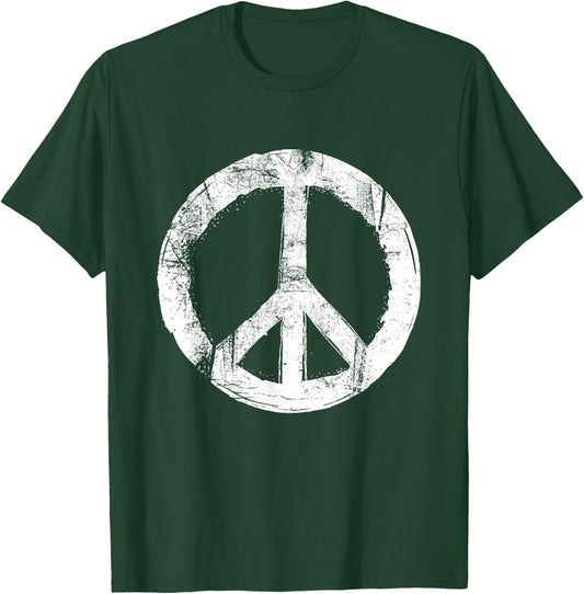 Retro Vintage Distressed Design Peace Sign T-Shirt - T-Shirt | Forest