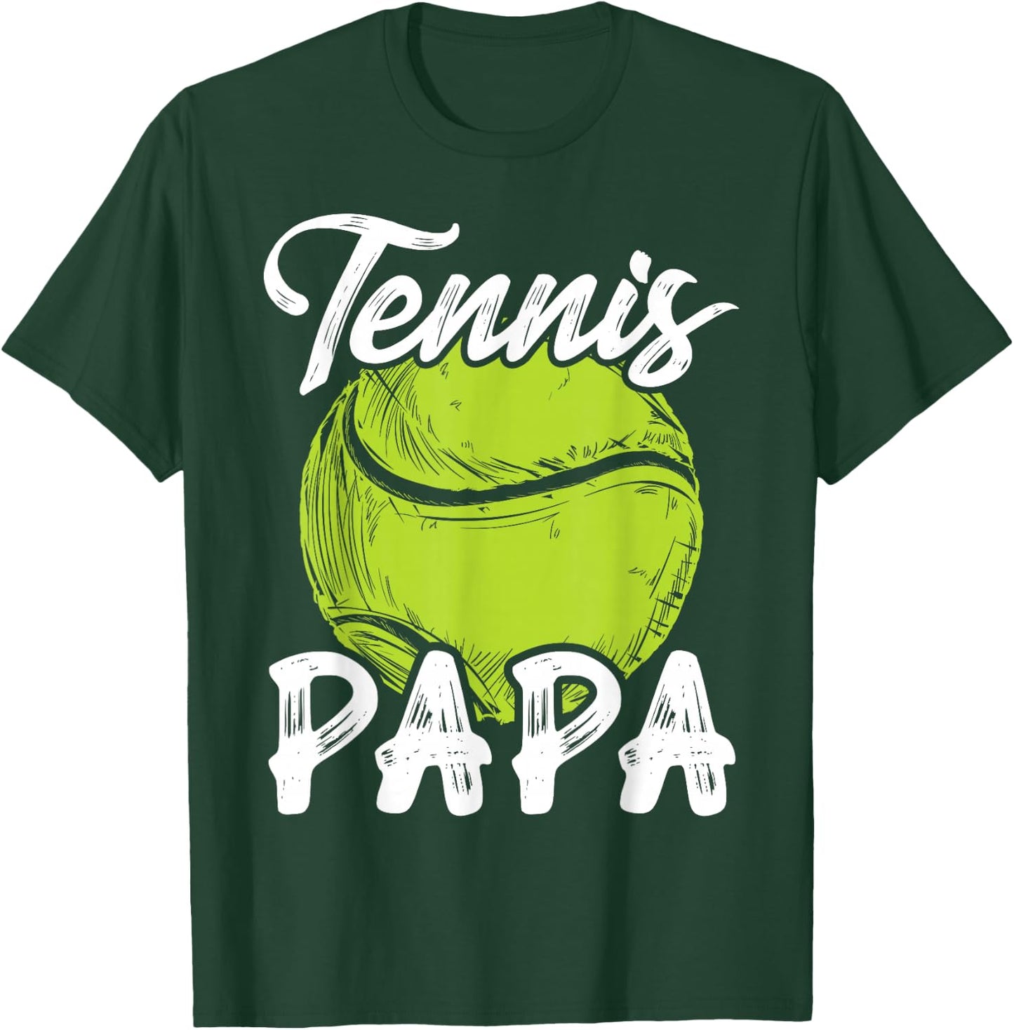 Tennis Papa Men Family Matching Set Tennis Ball Player Dad T-Shirt - T-Shirt | Forest