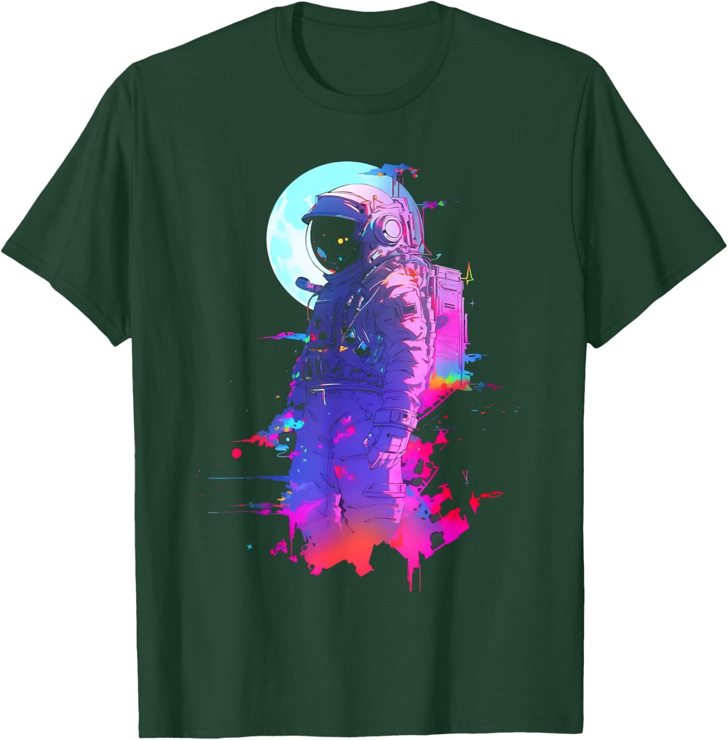 Vaporwave Aesthetic Astronaut Moon | Synthwave Space Galaxy T-Shirt - T-Shirt | Forest