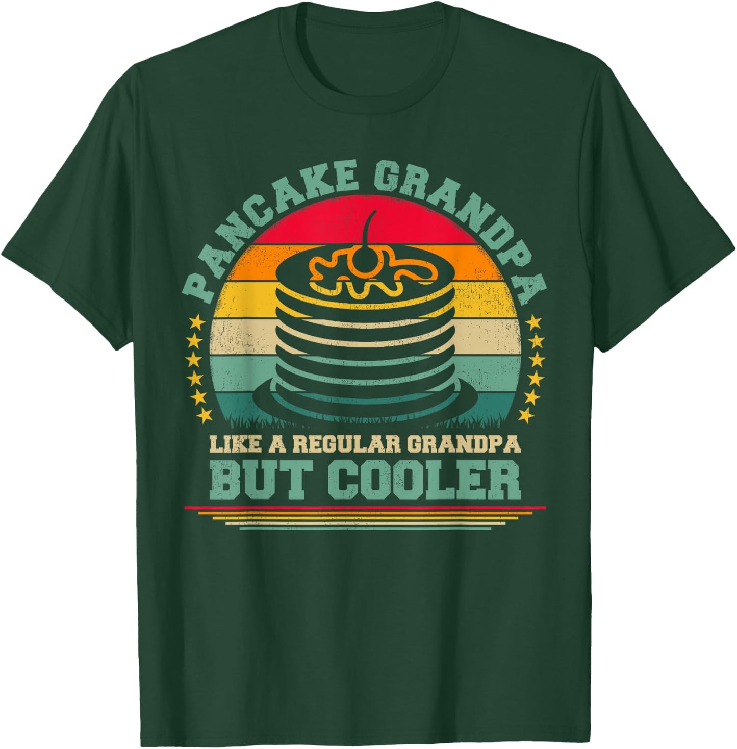 Pancake Lover Funny Vintage Pancake Grandpa Father's Day T-Shirt - T-Shirt | Forest