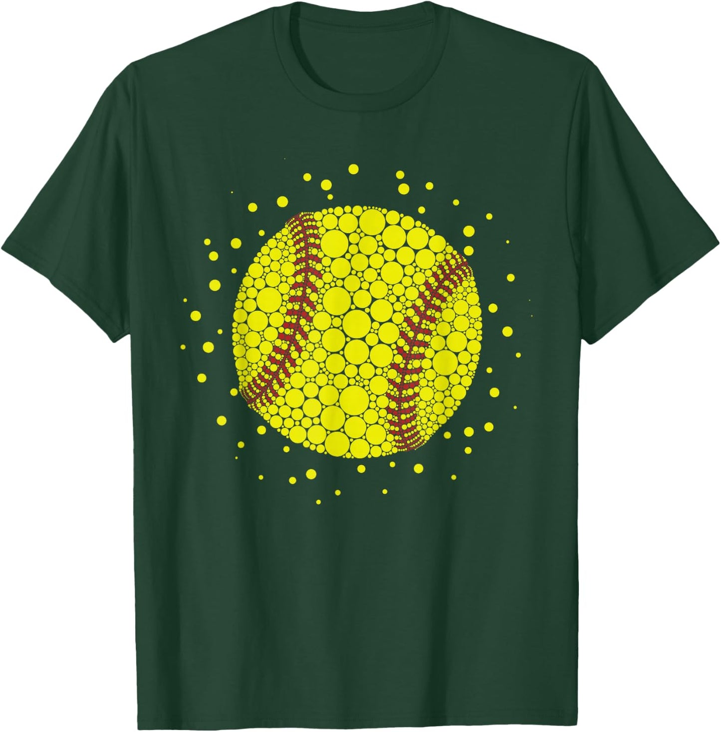 Cute Softball Polka Dot Art Student Happy Dot Day Girls Boys T-Shirt - T-Shirt | Forest