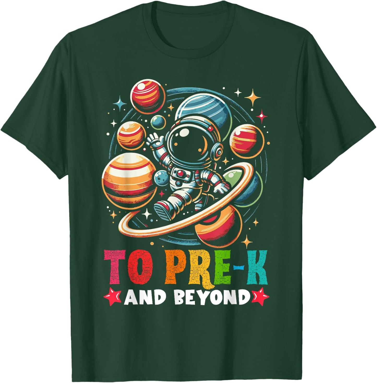 First day Boys Welcome back to School Pre-k Astronaut Space T-Shirt - T-Shirt | Forest