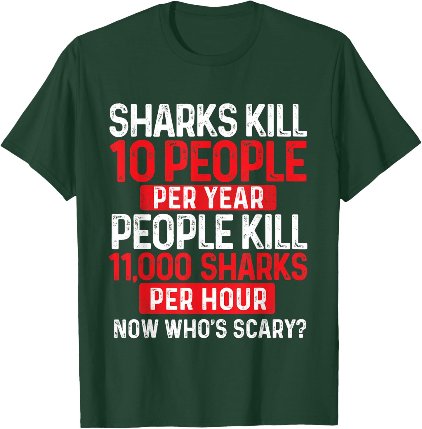 Now Who's Scary - Shark Lover Ocean Wildlife Protection T-Shirt - T-Shirt | Forest