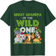 Great Grandpa of the Wild One Zoo Birthday Safari Jungle Ani T-Shirt - T-Shirt | Forest