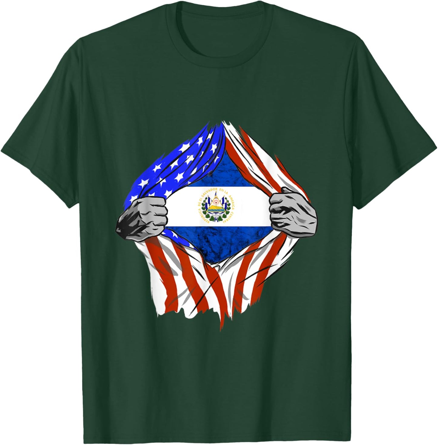 EL Salvador Chest Salvadorean Flag El Salvador Flag T-Shirt - T-Shirt | Forest