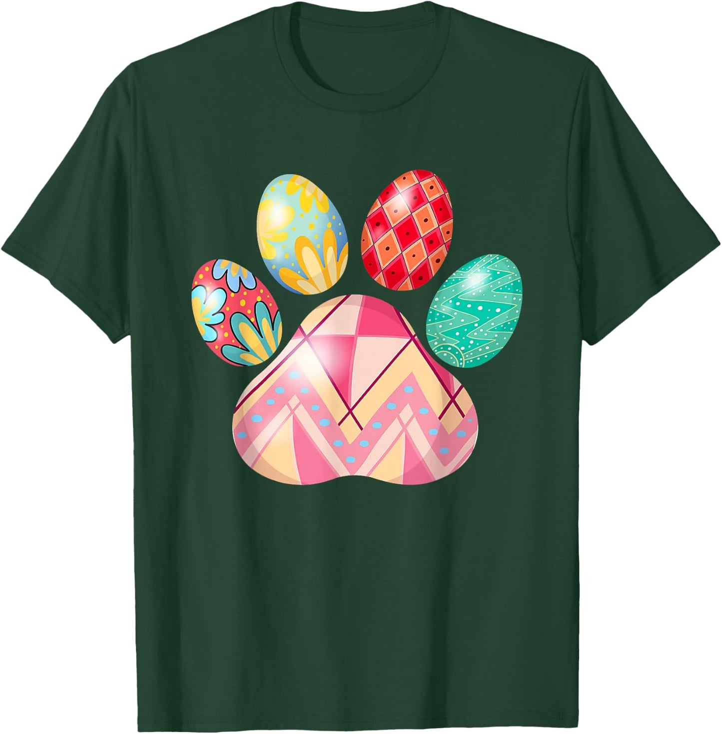 Egg Paw Print Dog Owner Lover Happy Easter Women Kids T-Shirt - T-Shirt | Forest