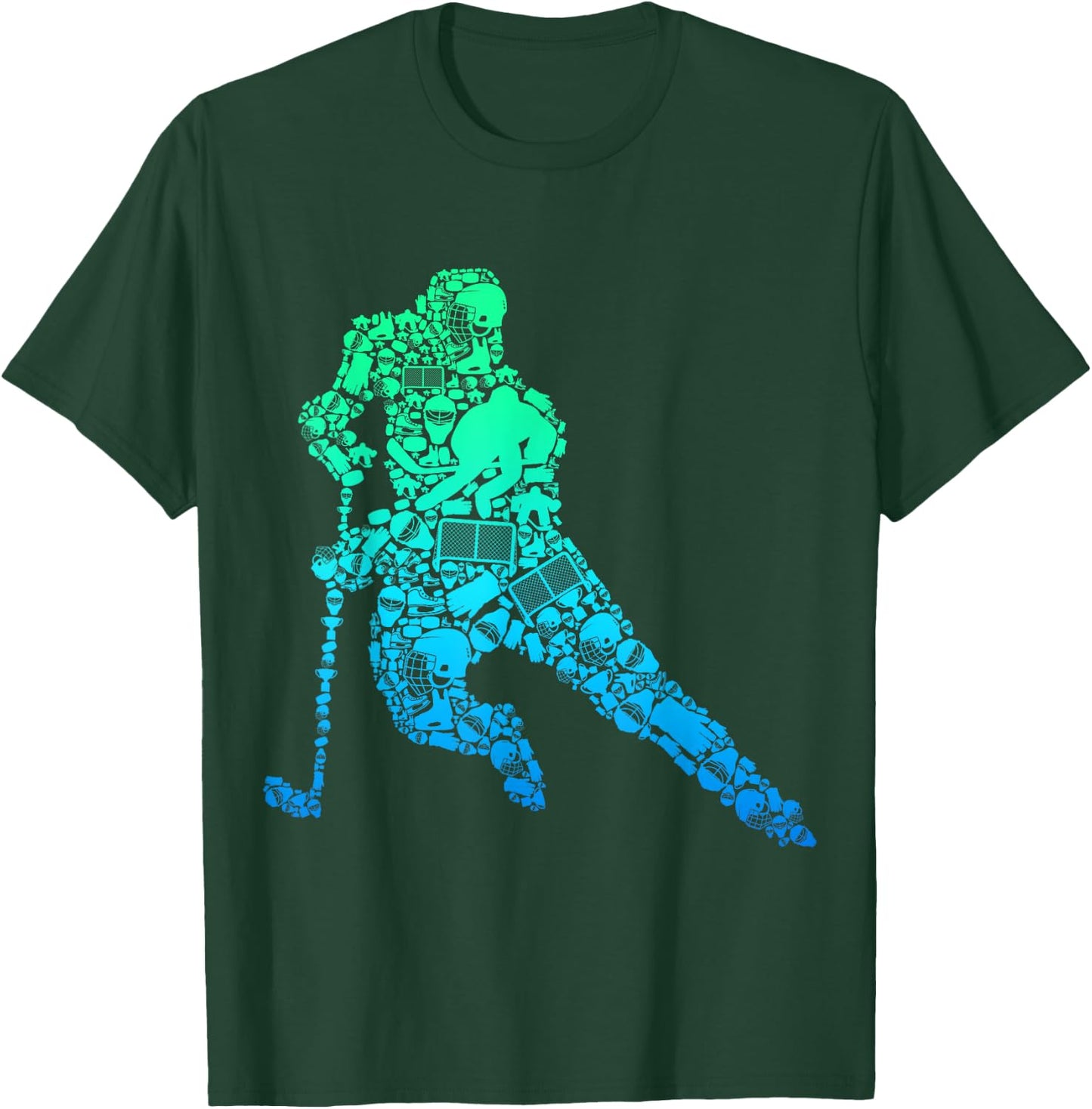 Hockey Player Ice Hockey Youth Men Kids Boys Small T-Shirt - T-Shirt | Forest