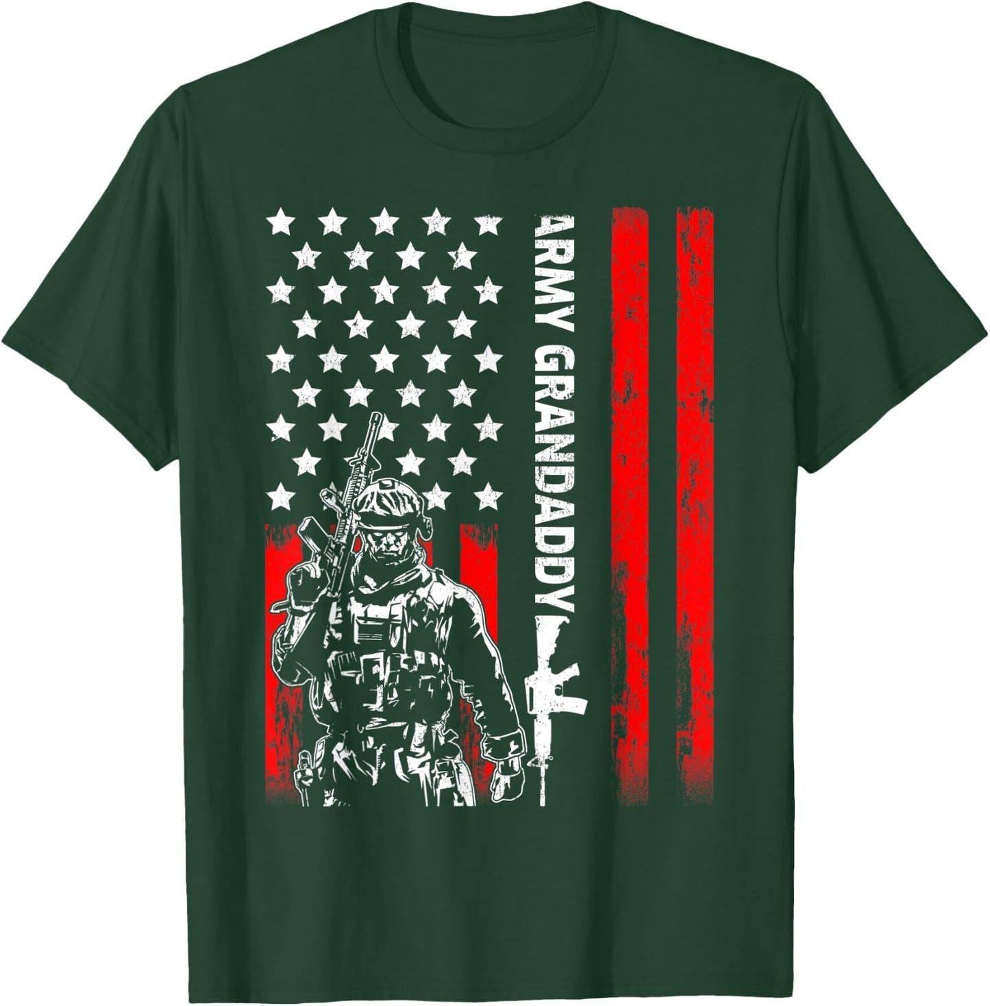 Vintage Style USA Flag Army Grandaddy Father's Day T-Shirt - T-Shirt | Forest
