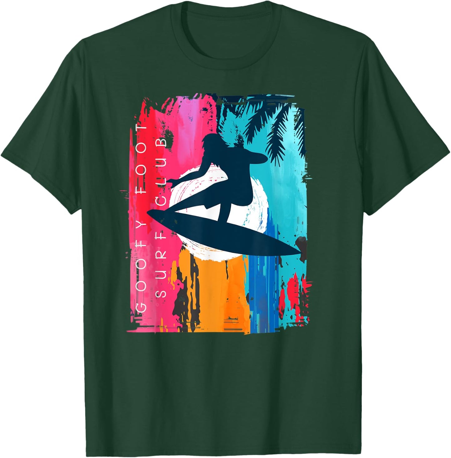 Goofy Foot Surf Club Beach Sunset Living Salty Men Women T-Shirt - T-Shirt | Forest