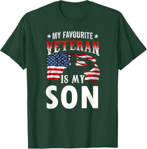 My Favorite Veteran Is My Son Veterans Family Veteran's Day T-Shirt - T-Shirt | Forest