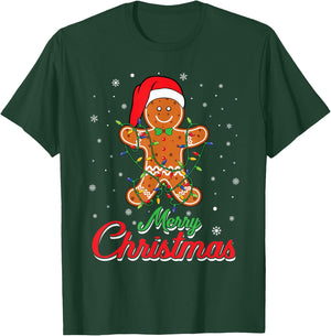 Merry Christmas Gingerbread Man - Cookie Baking Bakers Team T-Shirt - T-Shirt | Forest