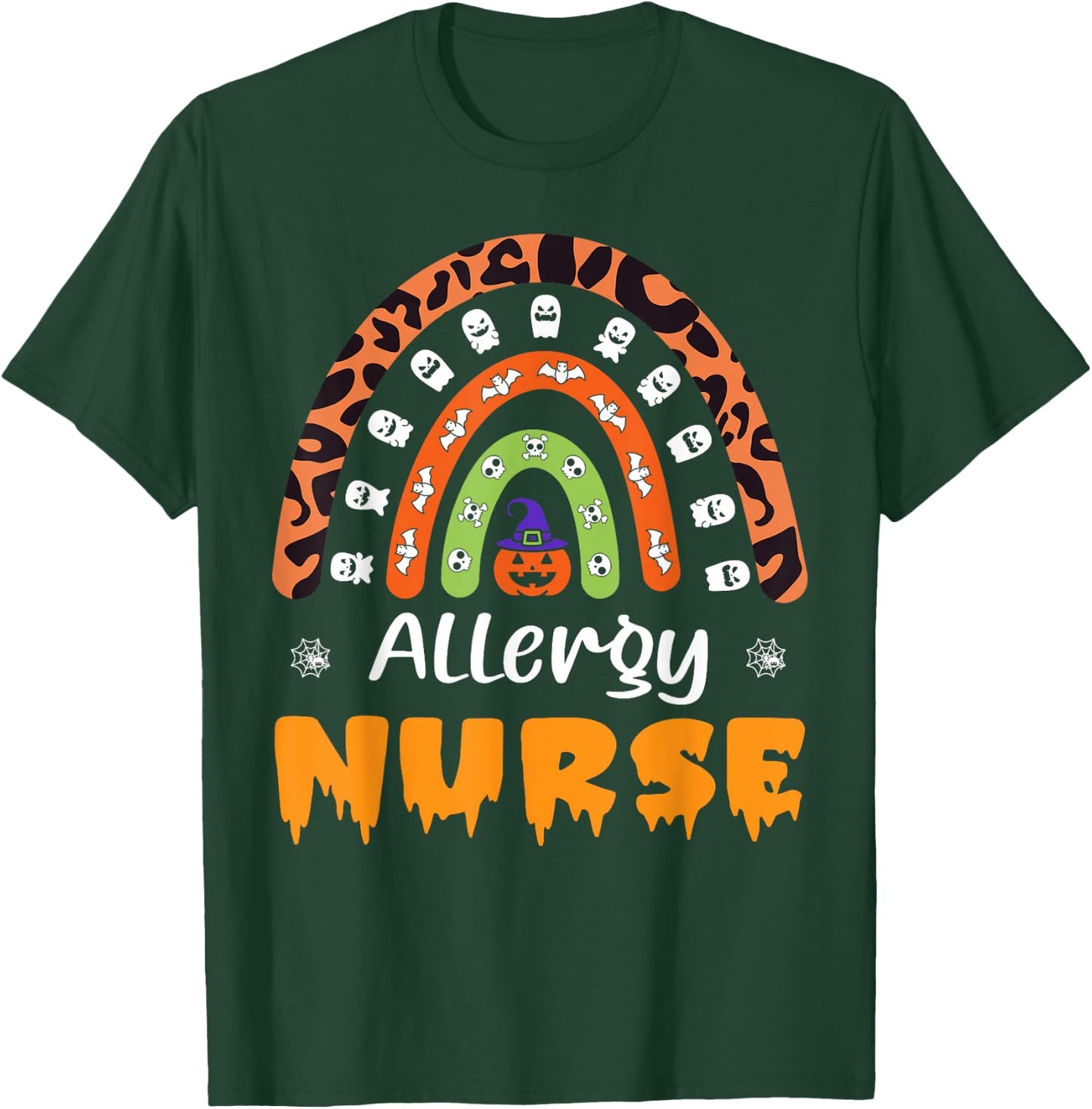 Allergy Nurse Leopard Rainbow Halloween Costume T-Shirt - T-Shirt | Forest