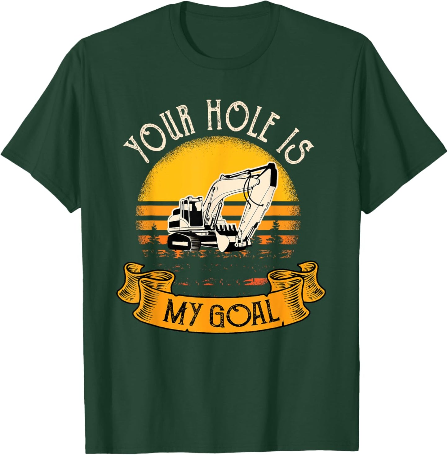 Funny Excavator Gift Men Saying Construction Site Men T-Shirt - T-Shirt | Forest