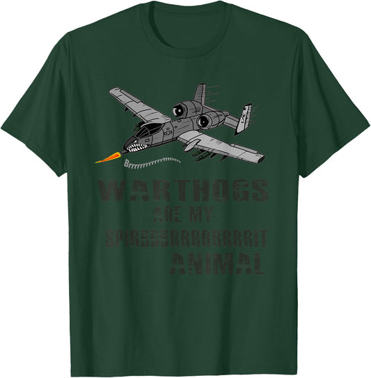 A-10 Warthogs are my Spirit Animal | Funny Airplane Pilot T-Shirt - T-Shirt | Forest