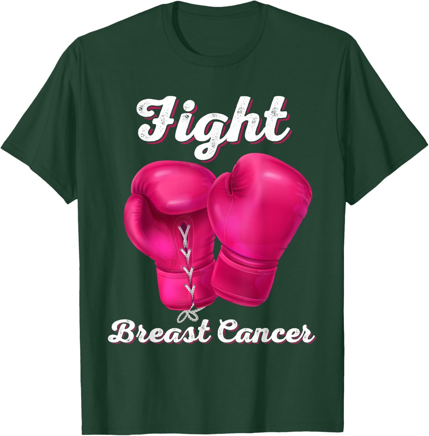 Fight Breast Cancer Boxing Gloves Breast Cancer Awareness T-Shirt - T-Shirt | Forest