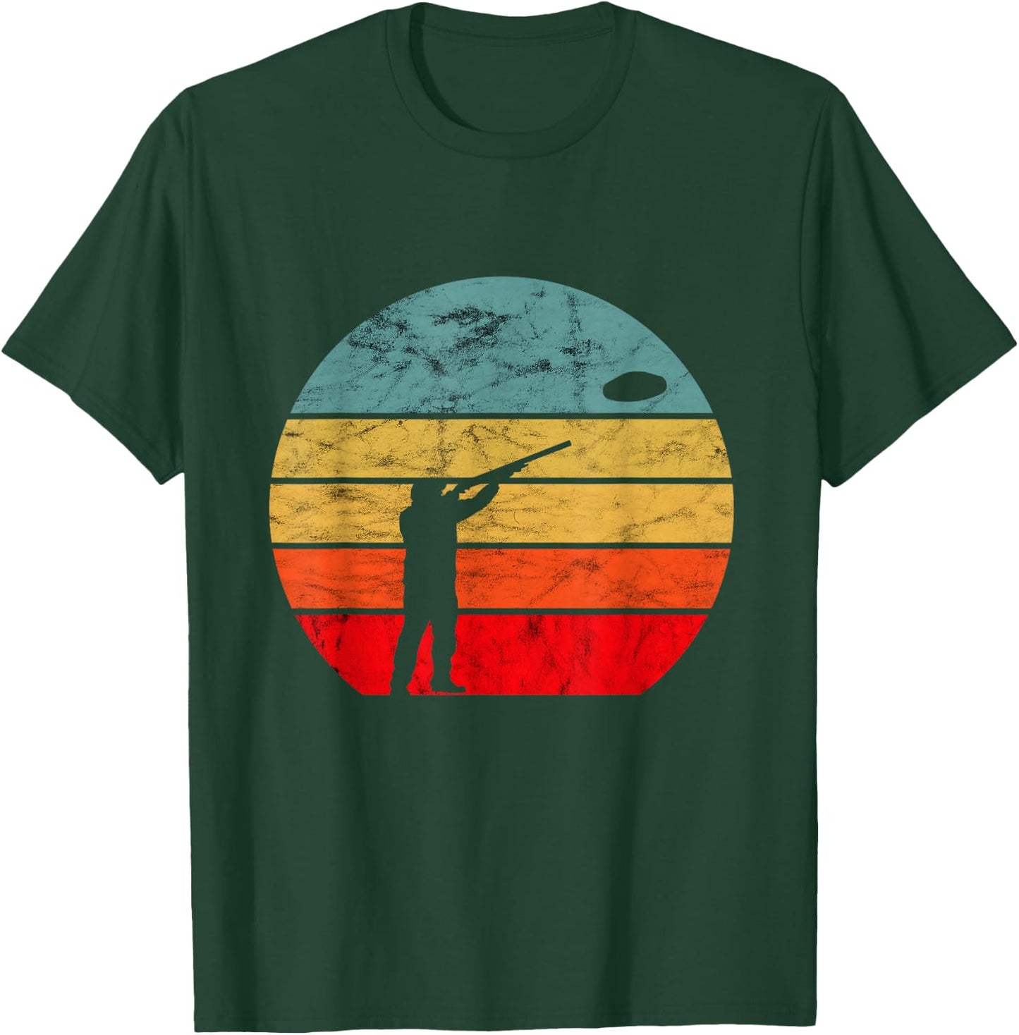 Clay Skeet Shooting Trap Shooting Retro Vintage Sunset T-Shirt - T-Shirt | Forest