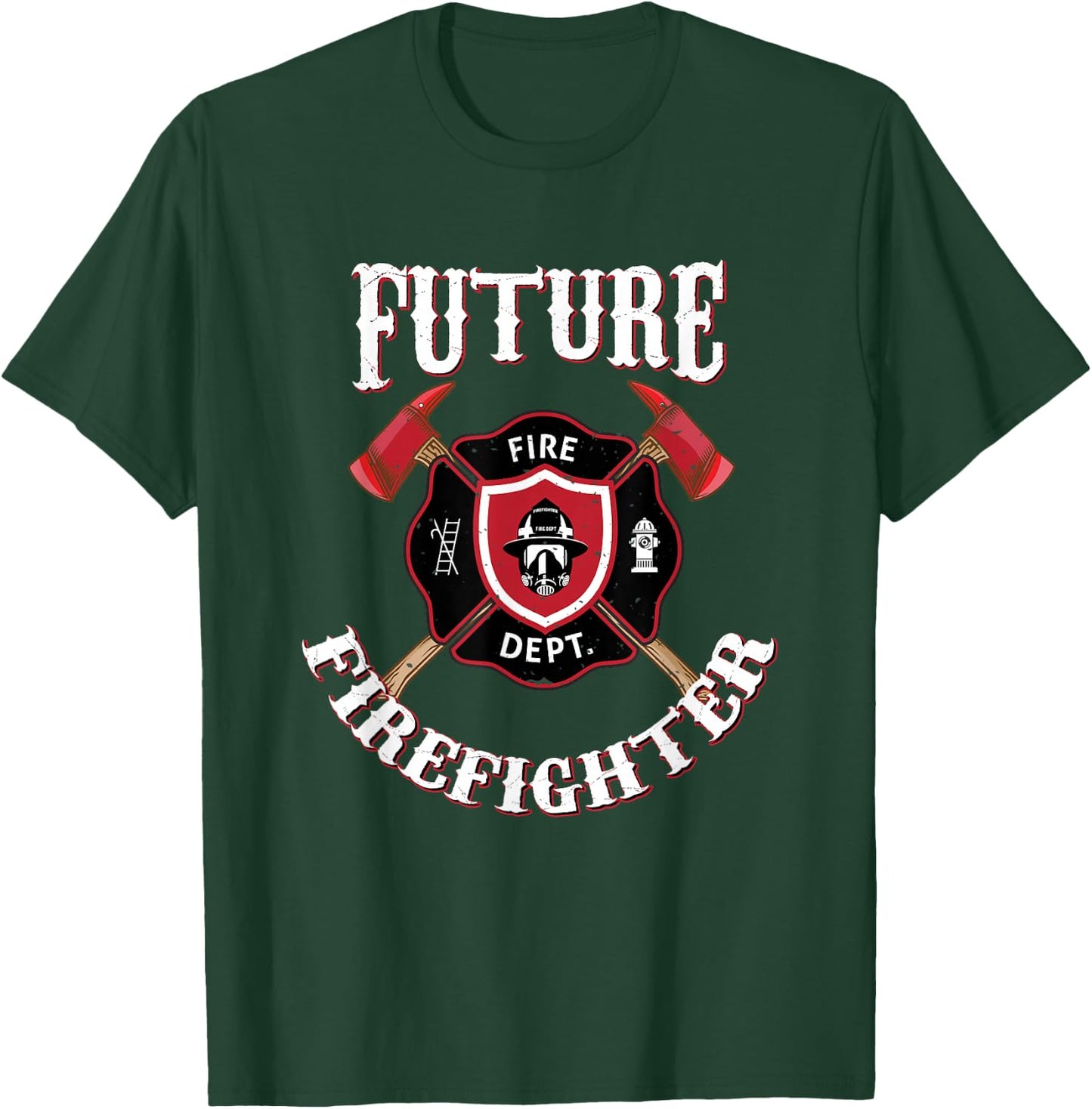 Future Firefighter Firefighter Fire Engine T-Shirt - T-Shirt | Forest