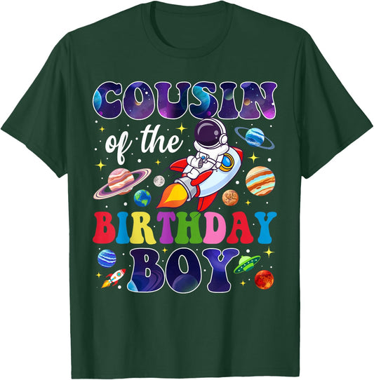 Cousin of The Birthday Boy Space Astronaut Birthday Family T-Shirt - T-Shirt | Forest