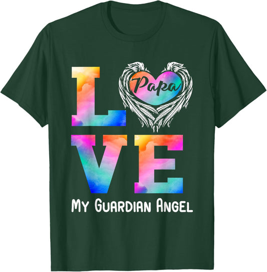 Papa is my guardian Angel LOVE Peace forever Dad in Heaven T-Shirt - T-Shirt | Forest