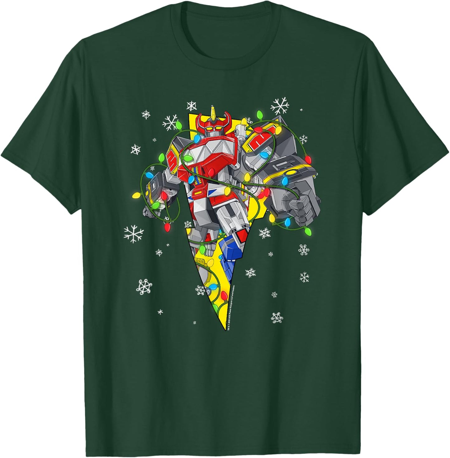 Power Rangers Christmas Dino Megazord with String Lights T-Shirt - T-Shirt | Forest