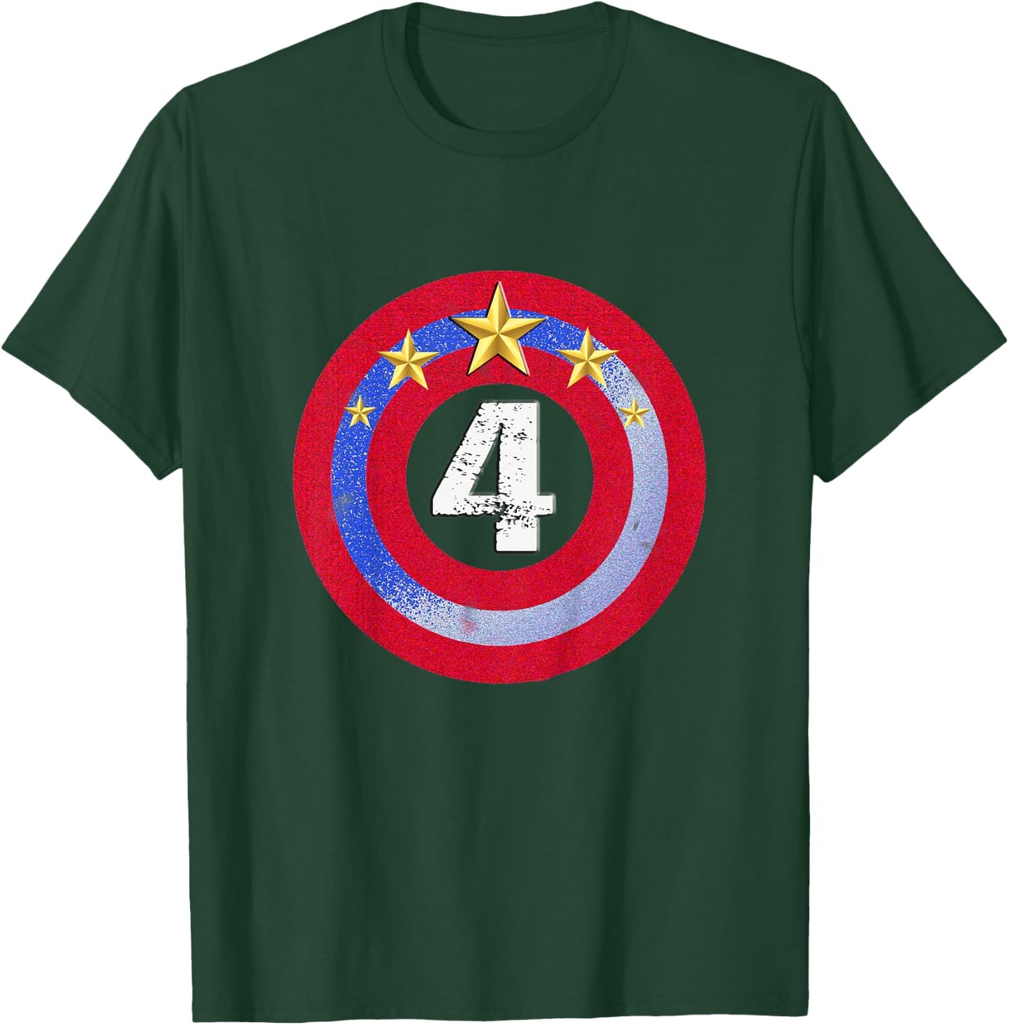 Kids Captain Kid 4th Birthday 4 Years Old Kid T-Shirt - T-Shirt | Forest