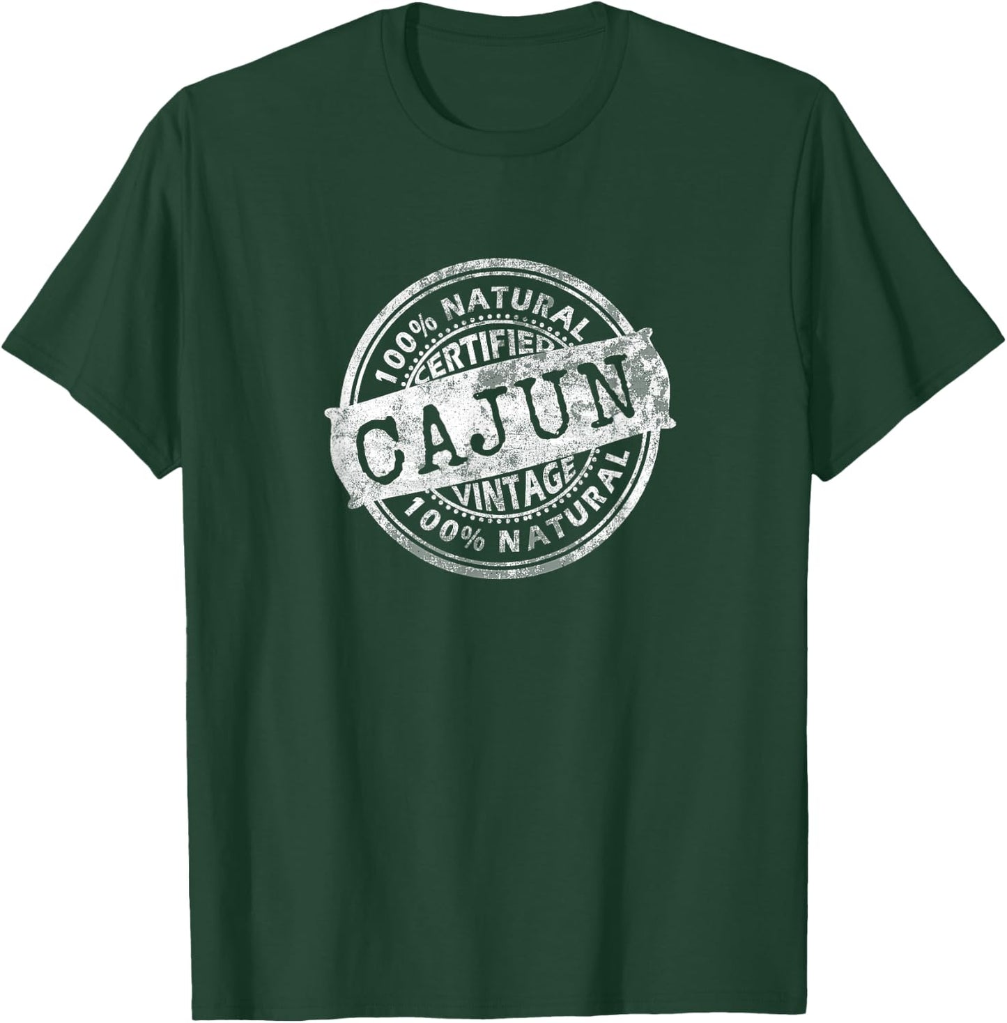 Vintage 100% Certified Cajun White Stamp Louisiana T-Shirt - T-Shirt | Forest