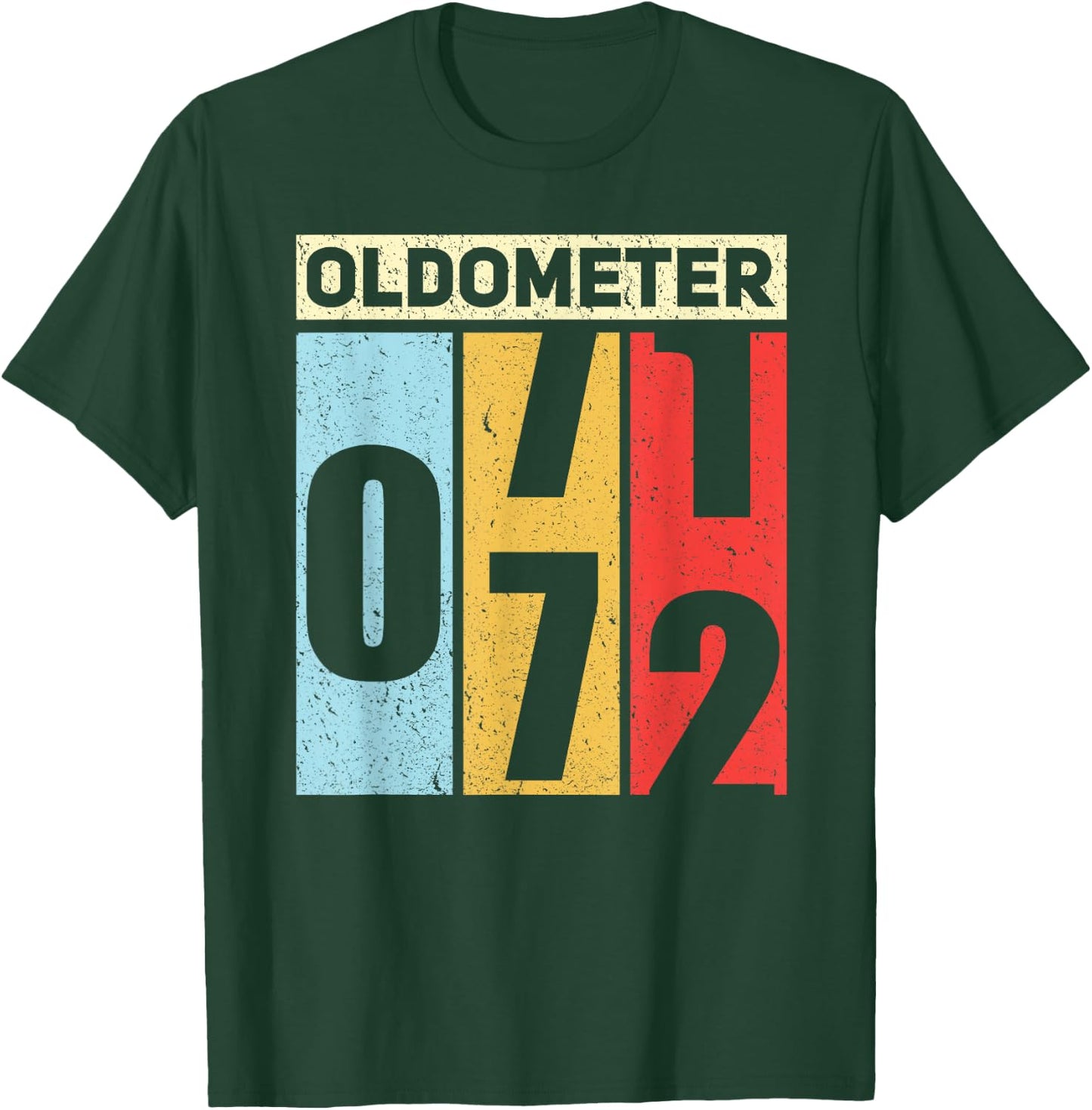 Oldometer 71-72 Funny 72nd Birthday Odometer Gift Oldometer T-Shirt - T-Shirt | Forest