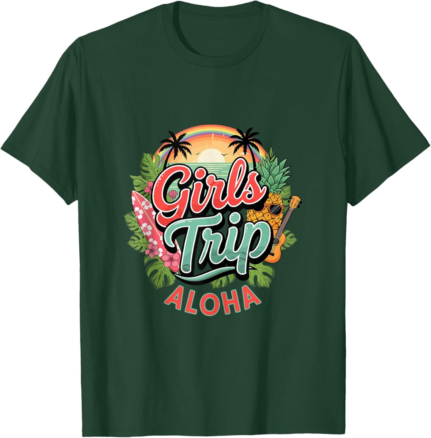 Girls Trip Aloha Hawaii Beach Vacation T-Shirt - T-Shirt | Forest