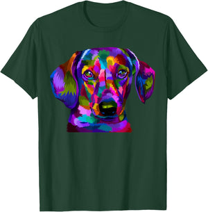 Dachshund Pop Art Portrait Colorful Art for Dog Owners T-Shirt - T-Shirt | Forest