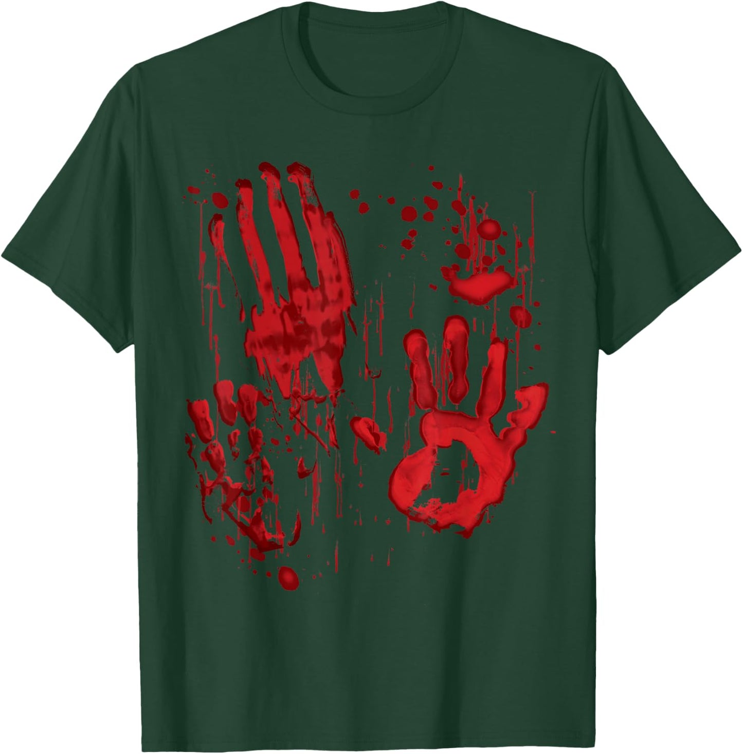 Bloody Blood Splatter Zombie Hands Handprints T-Shirt - T-Shirt | Forest