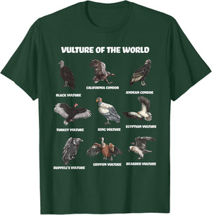 Vultures of the World Eductional Animal Bird T-Shirt - T-Shirt | Forest