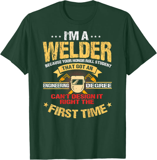 Welder Gifts Funny Welding Image On Back Of Shirt T-Shirt - T-Shirt | Forest