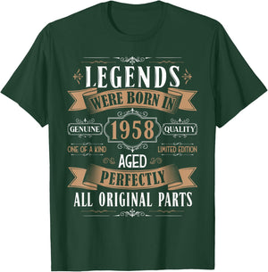 Legends Born in 1958 67th Birthday 67 Years Old Bday Men T-Shirt - T-Shirt | Forest