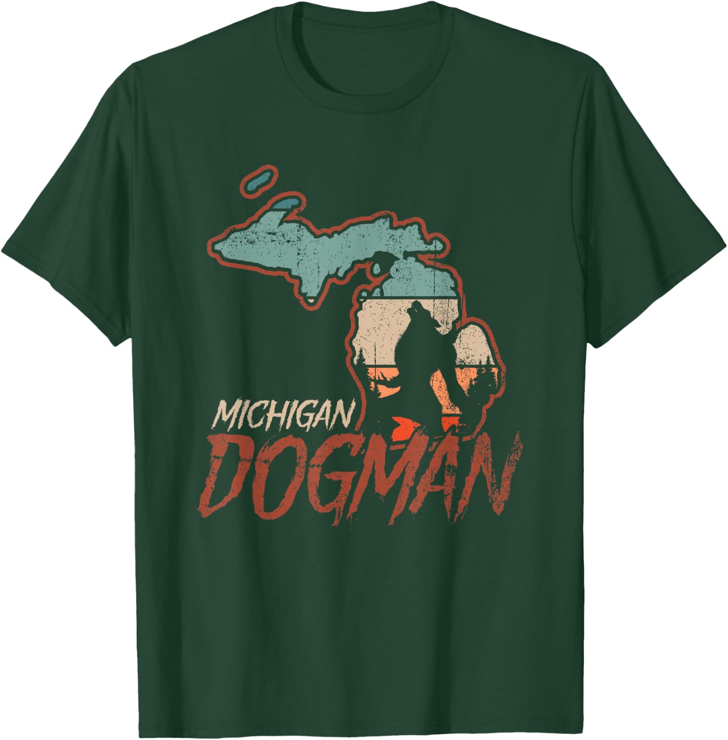 Michigan Dogman Cryptid Society Werewolf Monster T-Shirt - T-Shirt | Forest