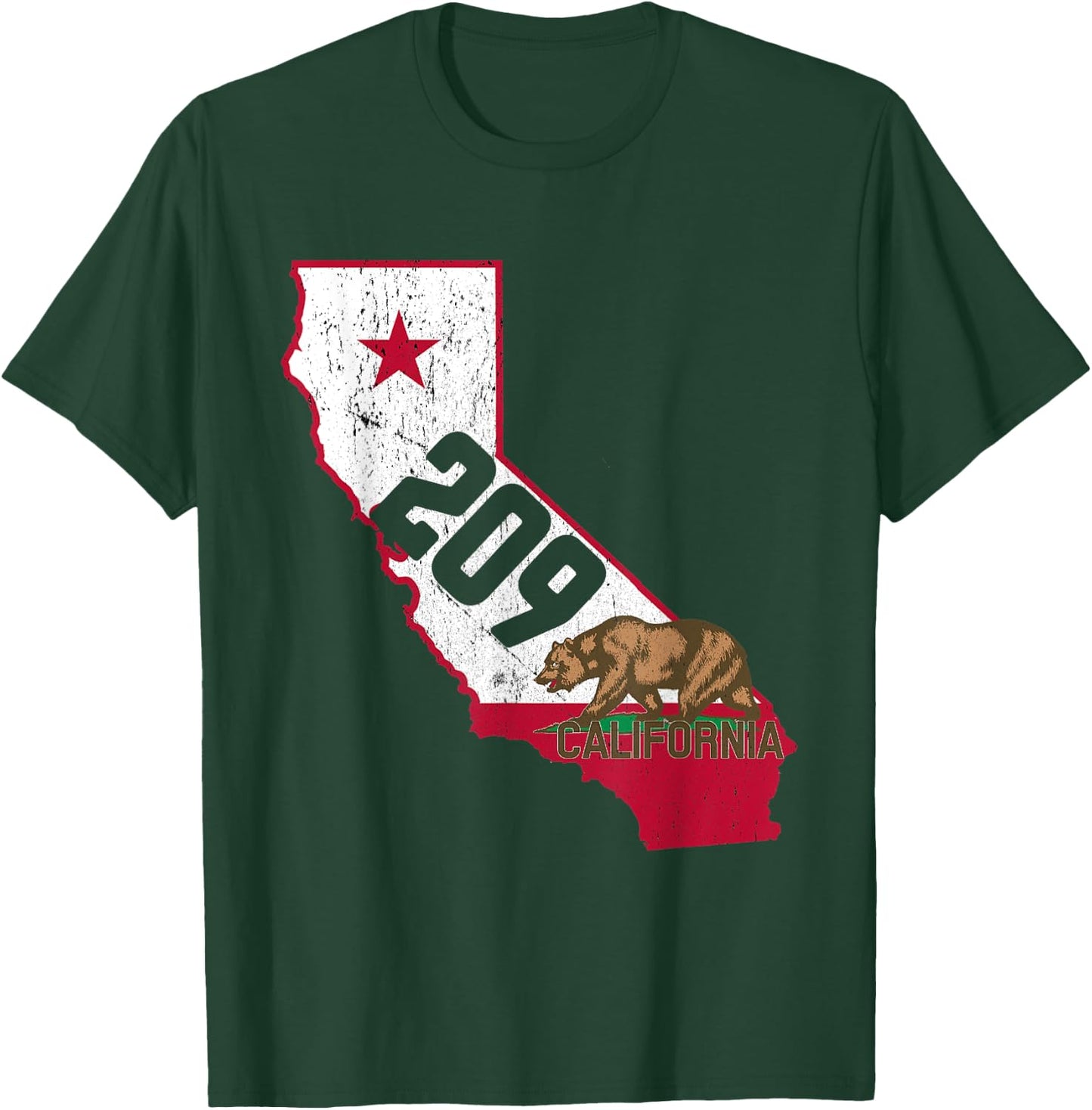 Stockton Area Code 209 Shirt California Souvenir Gift T-Shirt - T-Shirt | Forest