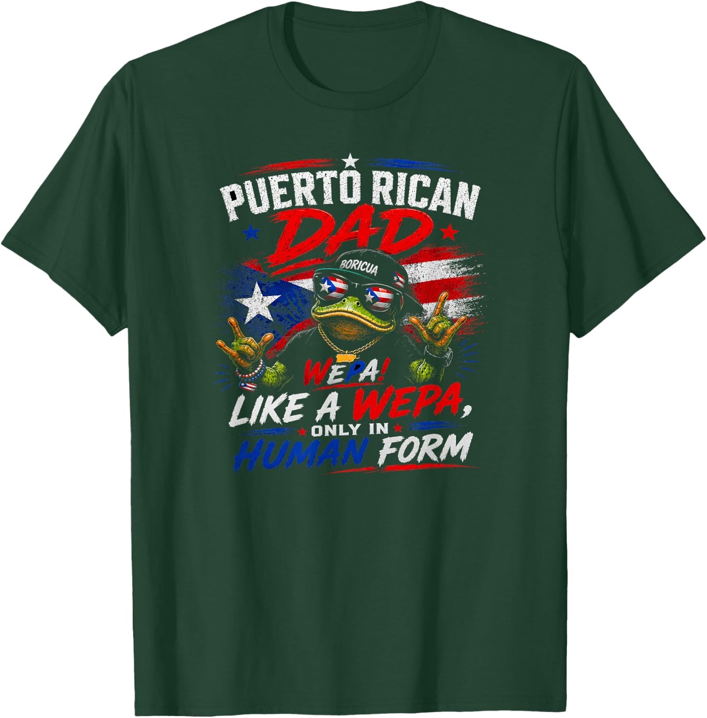 Proud Puerto Rican Father Boricua Legend Lifestyle Graphic T-Shirt - T-Shirt | Forest