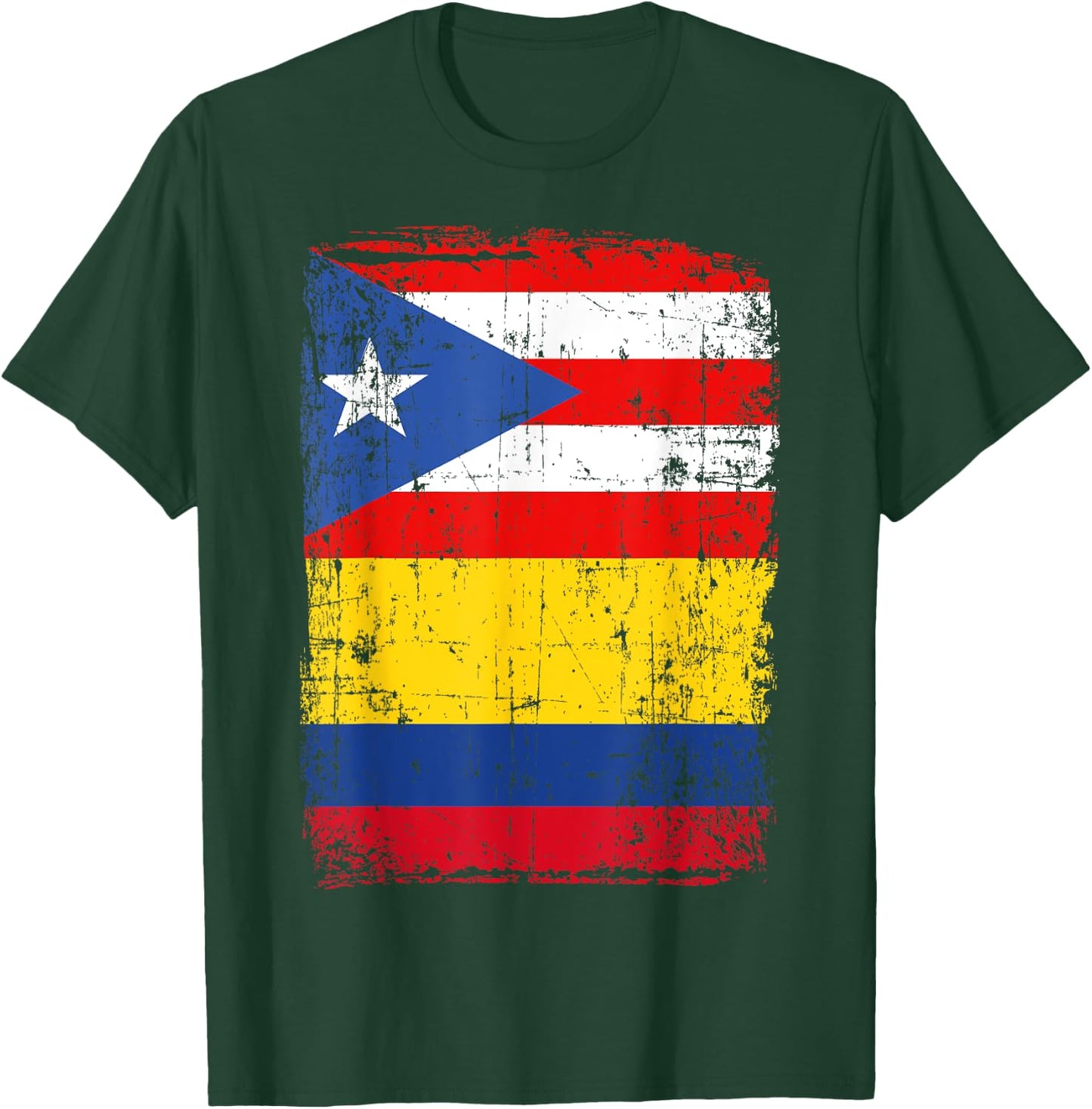 Colombian Puerto Rican Flag Vintage Colombia Rico T-Shirt - T-Shirt | Forest