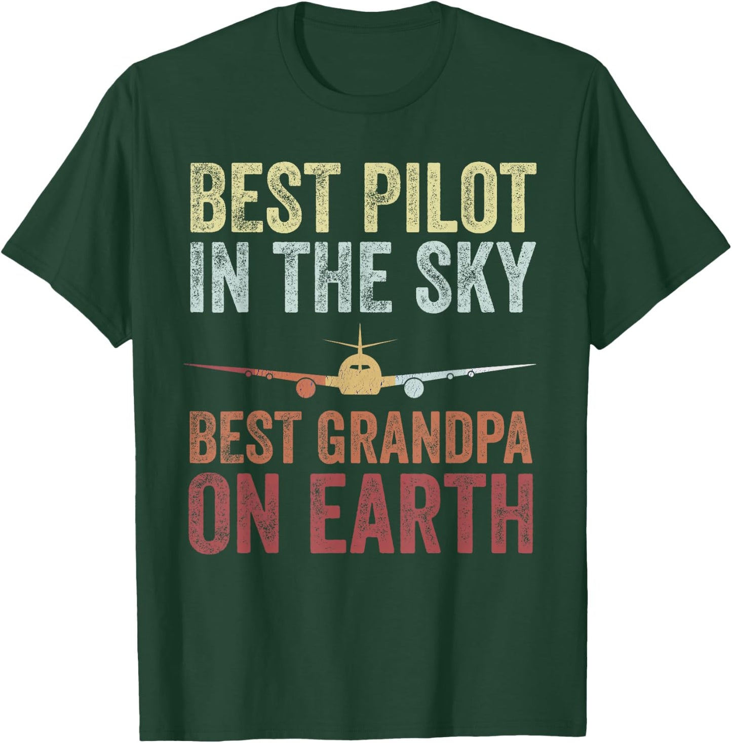 Pilot Grandpa Funny Flying Grandpa Retirement Aviator T-Shirt - T-Shirt | Forest