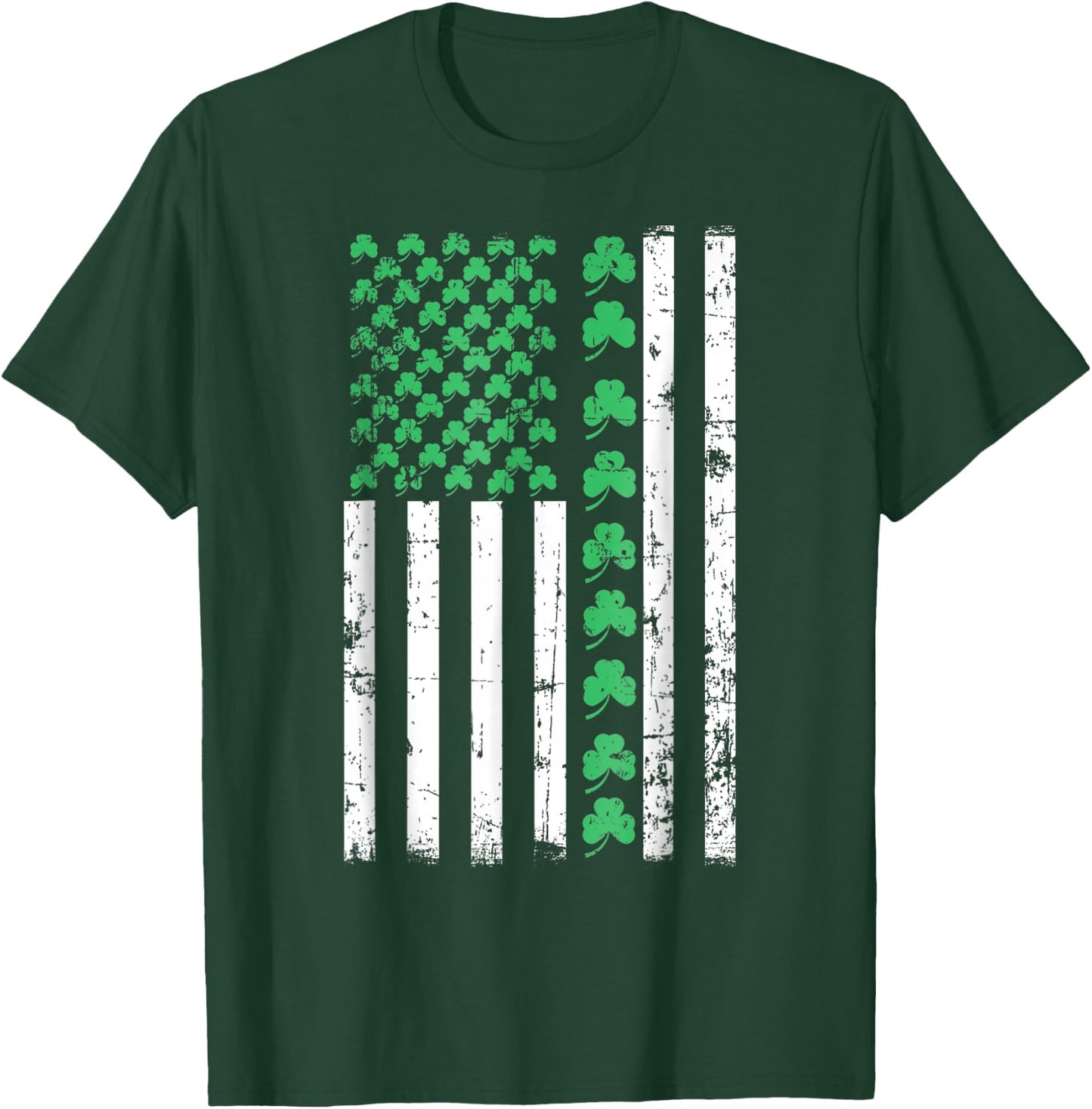 American Flag St Patricks Day T Irish Lucky T-Shirt - T-Shirt | Forest